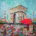 Peinture Étoile parisienne  par Solveiga | Tableau Matiérisme Urbain Scènes de vie Architecture Acrylique