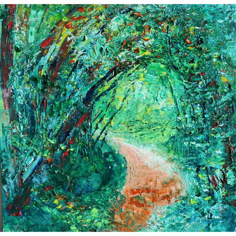 Peinture Sous bois par Levesque Emmanuelle | Tableau Huile