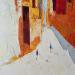 Painting La finestra vermella  by Tomàs | Painting Abstract Urban Life style Oil