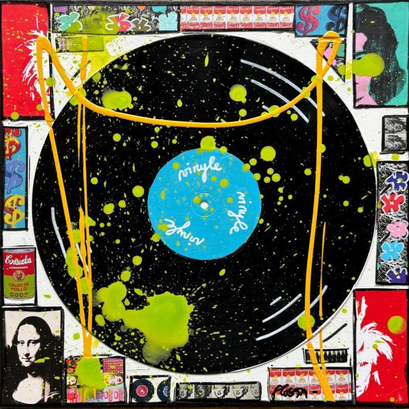 Painting POP VINYLE by Costa Sophie | Painting Pop-art Acrylic, Gluing, Upcycling Pop icons