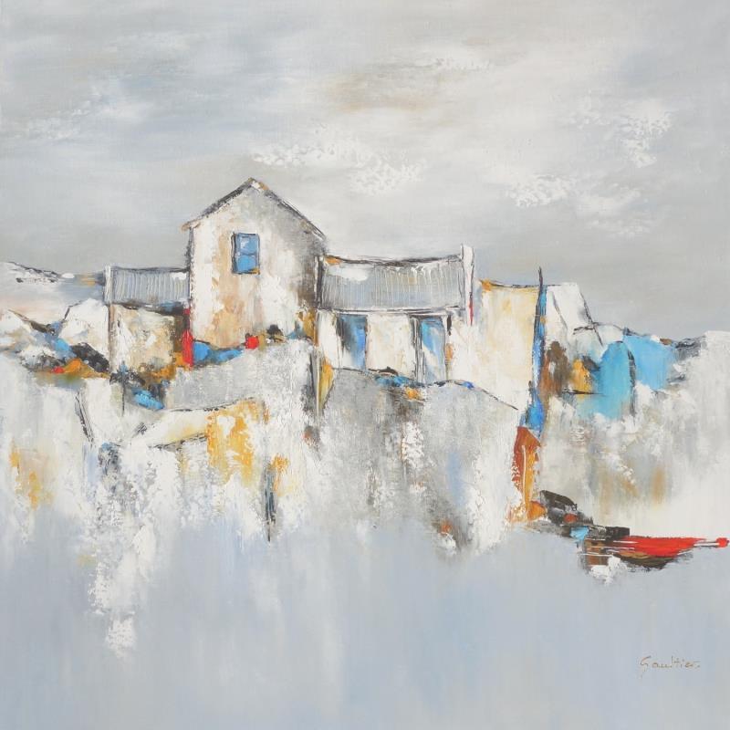 Painting Le village d'en haut by Gaultier Dominique | Painting Figurative Oil Landscapes