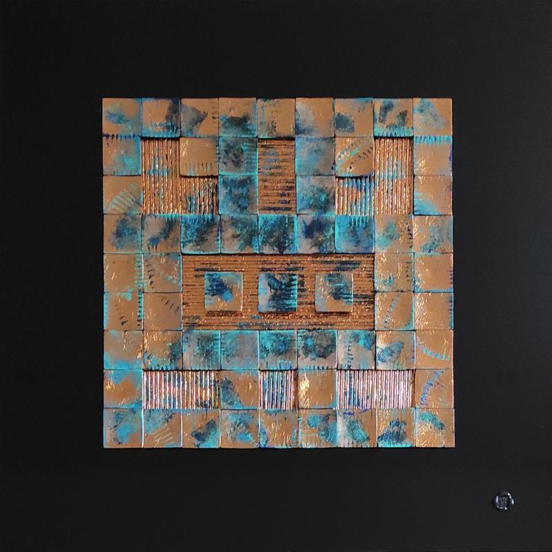 Painting Nazca by Bauquel Véronique | Painting Abstract Acrylic, Gluing, Metal, Resin, Wood Minimalist