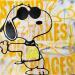 Peinture snoopy cool  par Kikayou | Tableau Pop-art Graffiti Acrylique Collage