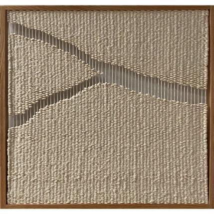 Peinture Kintsugi - Unveiling par Ana Salazar | Tableau Matiérisme Textile Minimaliste