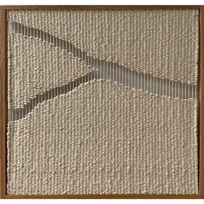 Peinture Kintsugi - Unveiling par Ana Salazar | Tableau Matiérisme Minimaliste Textile