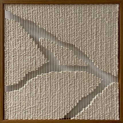 Peinture Kintsugi - Embrace par Ana Salazar | Tableau Matiérisme Textile Minimaliste