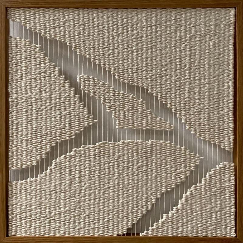 Peinture Kintsugi - Embrace par Ana Salazar | Tableau Matiérisme Minimaliste Textile