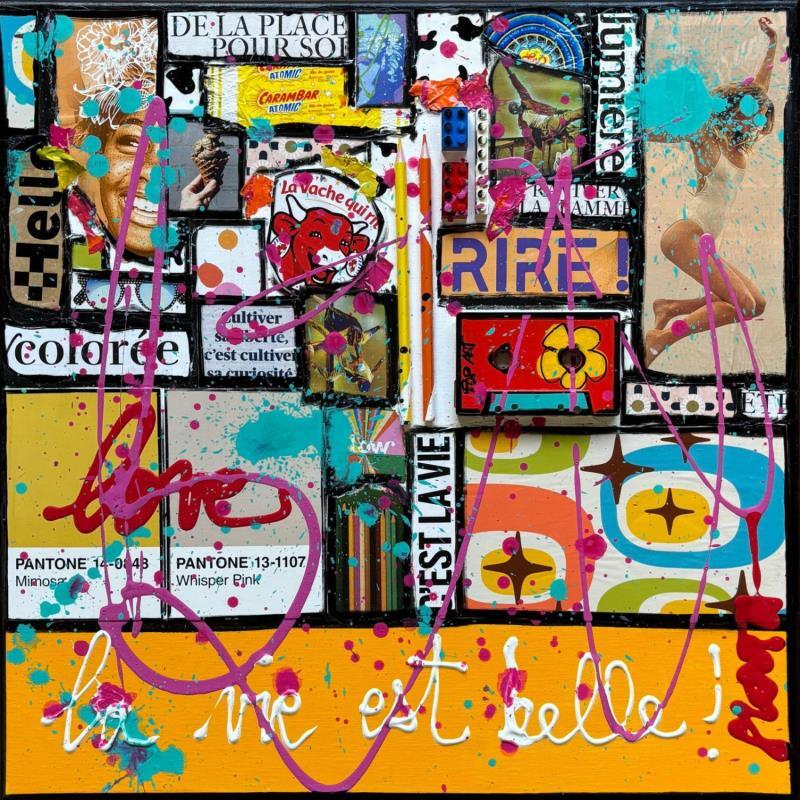 Gemälde La vie est belle ! von Costa Sophie | Gemälde Pop-Art Acryl Collage Upcycling