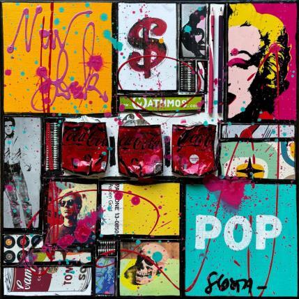 Painting POP NY by Costa Sophie | Painting Pop-art Acrylic, Gluing, Upcycling Pop icons