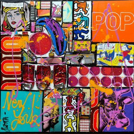 Gemälde POP ATTITUDE von Costa Sophie | Gemälde Pop-Art Acryl, Collage, Upcycling Pop-Ikonen