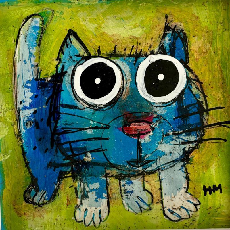 Painting Kitty by Maury Hervé | Painting Raw art Animals Acrylic Sand