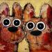 Painting Selfie for Two by Maury Hervé | Painting Raw art Animals Acrylic