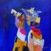 Painting Couple Cartésien by Lau Blou | Painting Abstract Acrylic Gluing