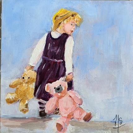 Painting Je m'en vais by Soizeau Françoise | Painting Naive art Acrylic Life style, Pop icons