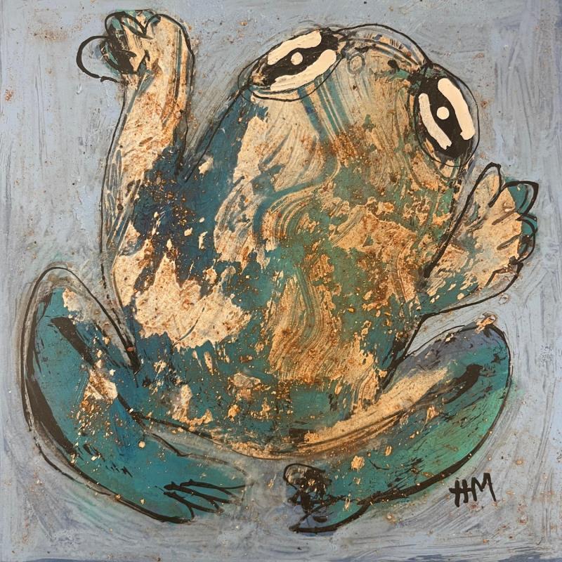 Peinture French frog par Maury Hervé | Tableau Art Singulier Animaux