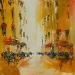 Painting Terrasses de café by Raffin Christian | Painting Figurative Life style Oil