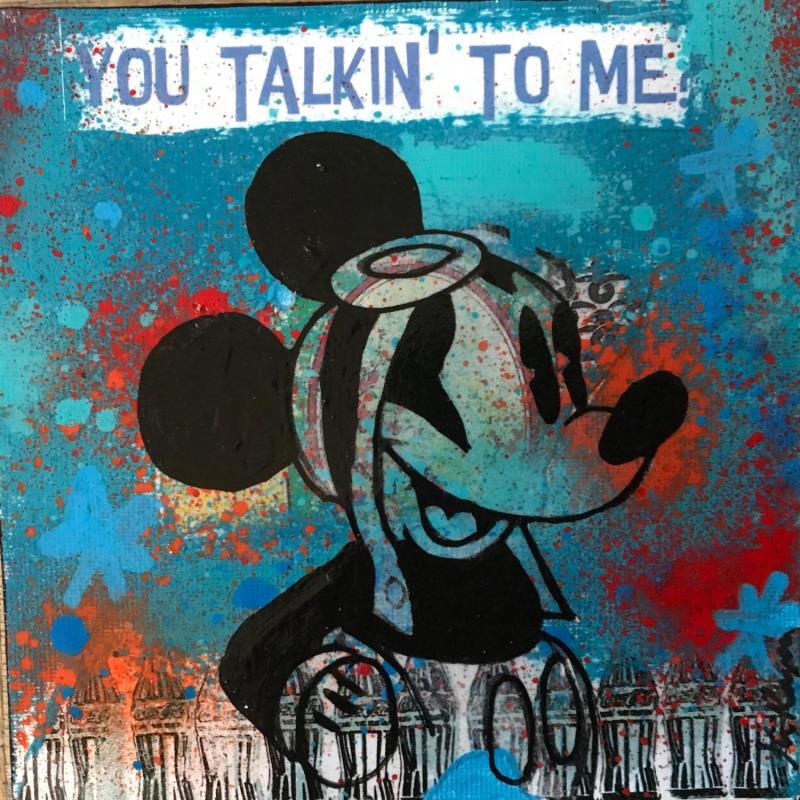 Gemälde Mickey von Kikayou | Gemälde Pop-Art Pop-Ikonen Graffiti Acryl Collage