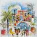 Painting Maison douce by Colombo Cécile | Painting Naive art Watercolor Acrylic Gluing Ink Pastel