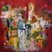 Painting SAINT GUILHEM ROUGE PASSION by Bastide d´Izard Armelle | Painting Abstract