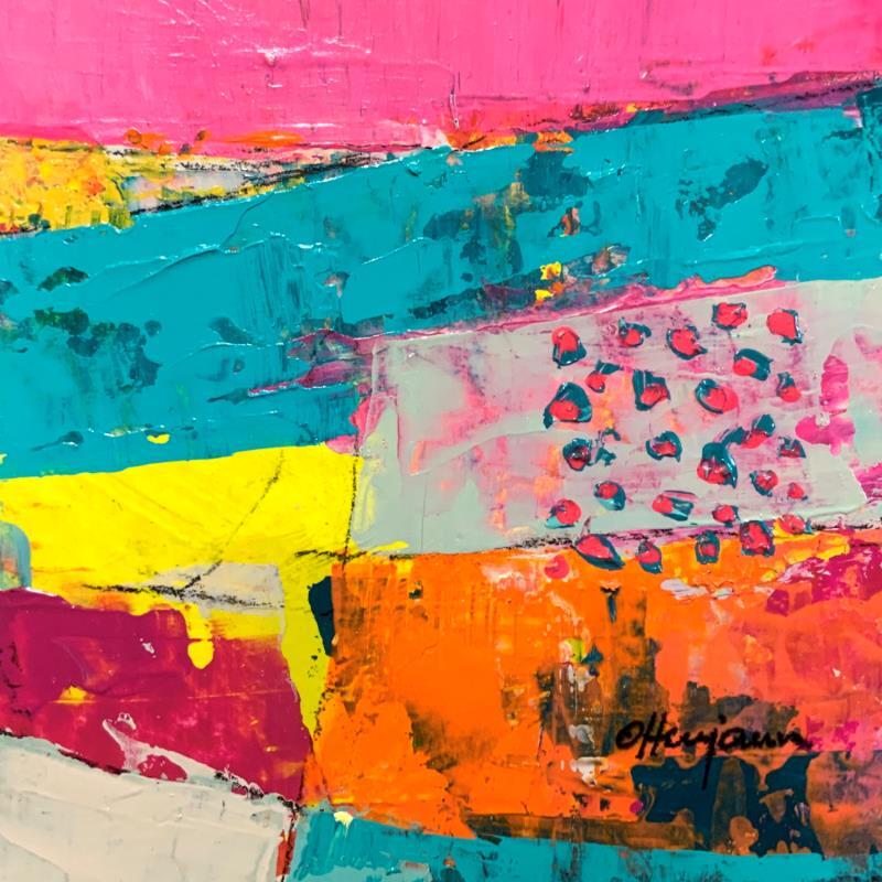 Painting Pré de fleurs 1 by Ottenjann Andrea | Painting Abstract Acrylic Landscapes