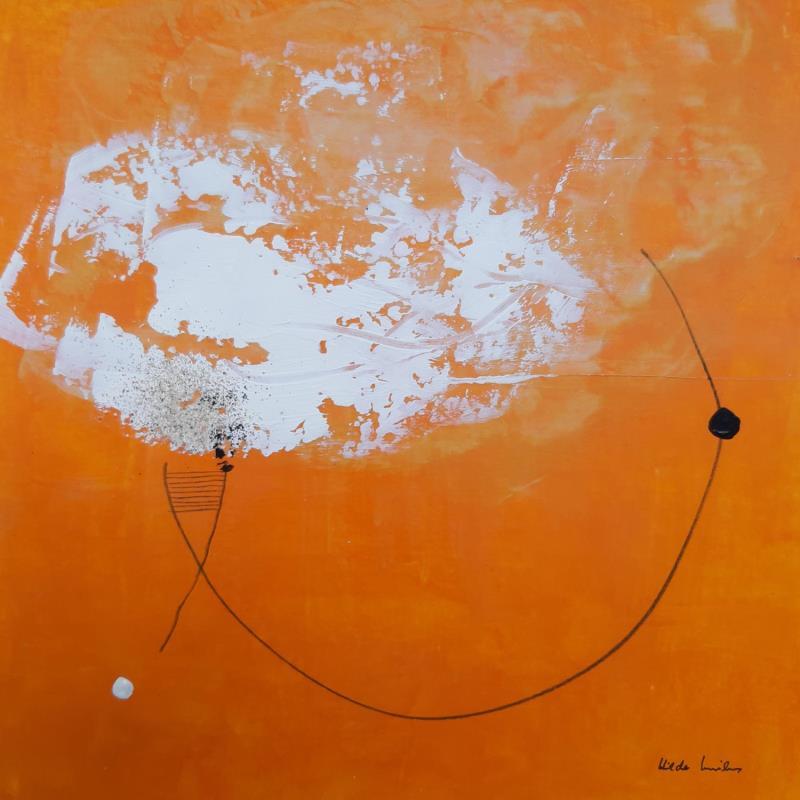 Peinture abstract orange B 116 par Wilms Hilde | Tableau Abstrait Acrylique Collage