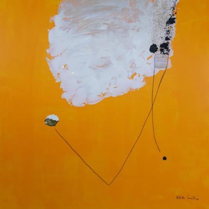 Peinture abstract yellow C 131 par Wilms Hilde | Tableau Abstrait Acrylique, Collage, Feuille d'or