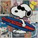 Painting F1  Snoopy surf by Marie G.  | Painting Pop-art Pop icons Wood Acrylic Gluing