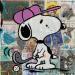 Painting F1  Snoopy golf by Marie G.  | Painting Pop-art Pop icons Wood Acrylic Gluing