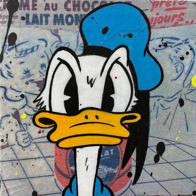 Peinture F1  Donald par Marie G.  | Tableau Pop-art Icones Pop Bois Acrylique Collage