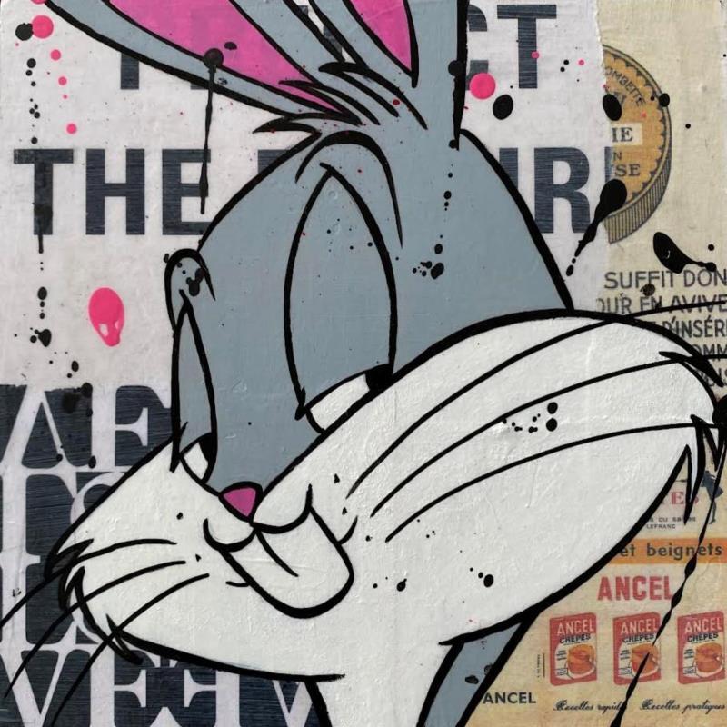 Painting F2  Bugs bunny by Marie G.  | Painting Pop-art Pop icons Wood Acrylic Gluing