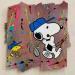 Gemälde F3  Snoopy et Woodstock von Marie G.  | Gemälde Pop-Art Pop-Ikonen Holz Acryl