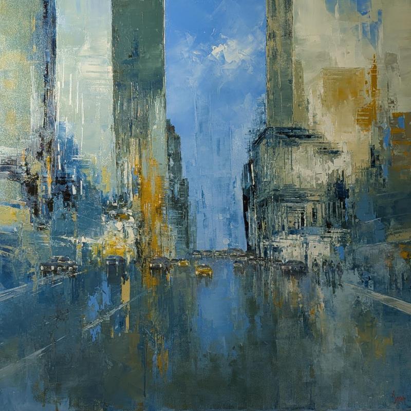 Painting Beautiful day in NY by Dessein Pierre | Painting Figurative Landscapes Urban Oil