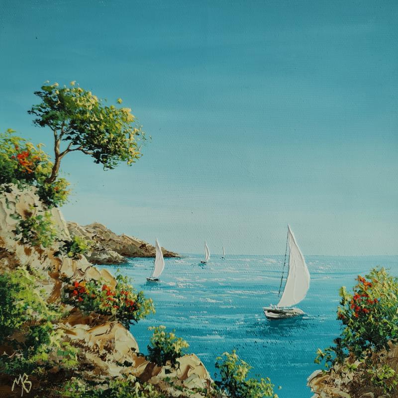 Painting Le long du sentier littoral by Blandin Magali | Painting Figurative Landscapes Oil