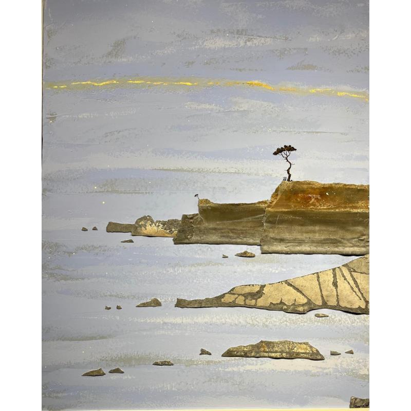 Peinture La mer comme apaisement n° A142 par Lemonnier  | Tableau Matiérisme Paysages Acrylique Zinc