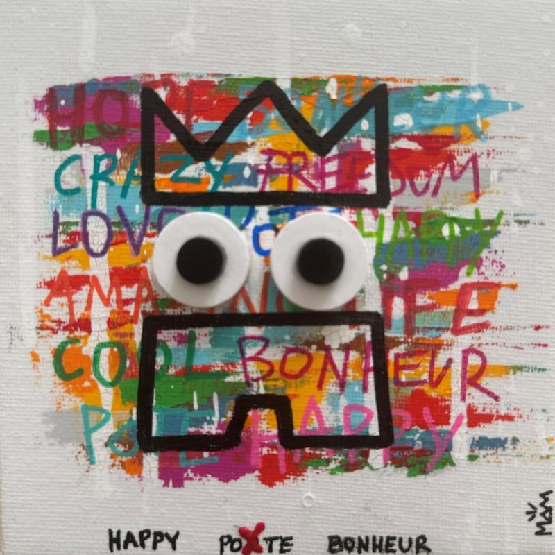 Peinture HAPPY par Mam | Tableau Pop-art Acrylique