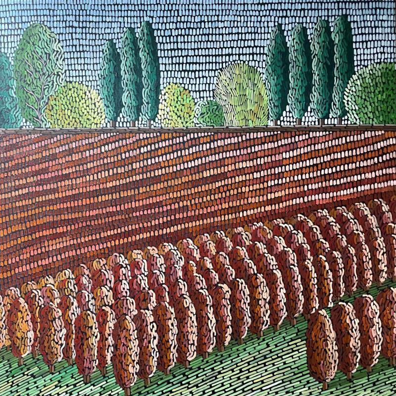 Gemälde Red vine  von Dmitrieva Daria | Gemälde Impressionismus Landschaften Natur Acryl