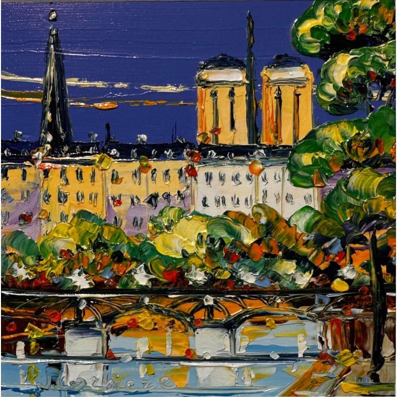 Painting Un pont sur la Seine, Paris by Corbière Liisa | Painting Figurative Oil Landscapes