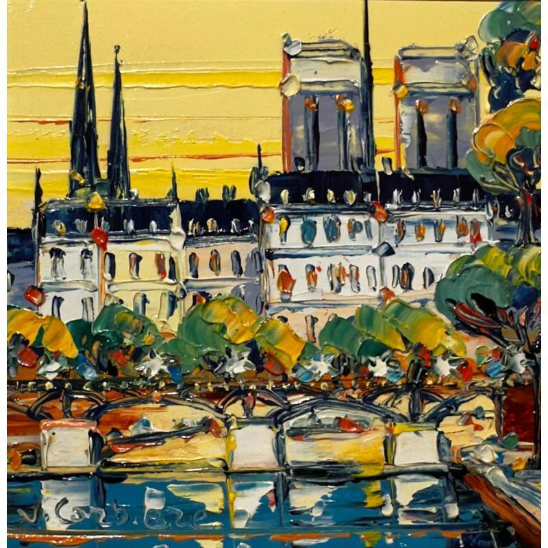 Painting Notre Dame, Vue depuis le Pont des Arts by Corbière Liisa | Painting Figurative Oil Landscapes