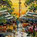 Painting Marché à la Bastille by Corbière Liisa | Painting Figurative Landscapes Oil