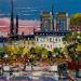 Painting Le Pont des Arts et Notre Dame by Corbière Liisa | Painting Figurative Landscapes Oil