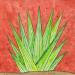 Painting Maguey at sunset by Vazquez Laila | Painting Figurative Nature Watercolor Paper