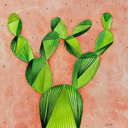 Painting Nopal at sunset by Vazquez Laila | Painting Figurative Paper, Textile, Watercolor Nature