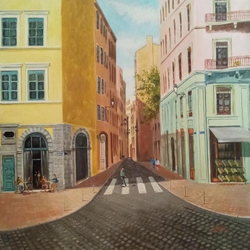 Painting Angle de Lyon by De León Lévi Marcelo | Painting Figurative Urban Acrylic