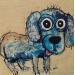 Peinture Chien bleu par Maury Hervé | Tableau Art Singulier Animaux