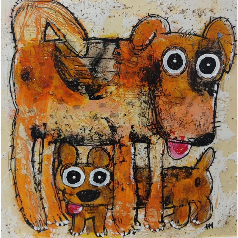 Gemälde 2 chiens von Maury Hervé | Gemälde Art brut Tiere