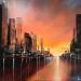 Painting Sous le soleil couchant de Californie by Guillet Jerome | Painting Figurative Urban Oil