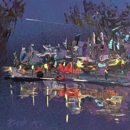 Painting Ethereal nights of Amsterdam by Rodrigues Bené | Painting Figurative Acrylic Urban