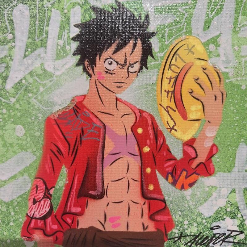 Peinture Luffy par Kedarone | Tableau Pop-art Icones Pop Graffiti Acrylique