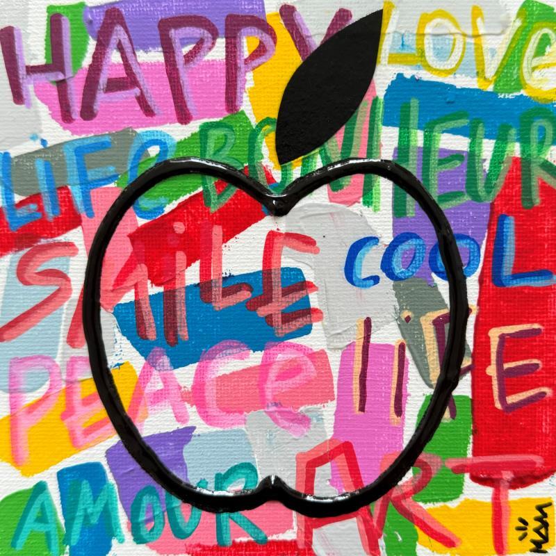 Painting APPLE by Mam | Painting Pop-art Acrylic Pop icons, Society, Still-life