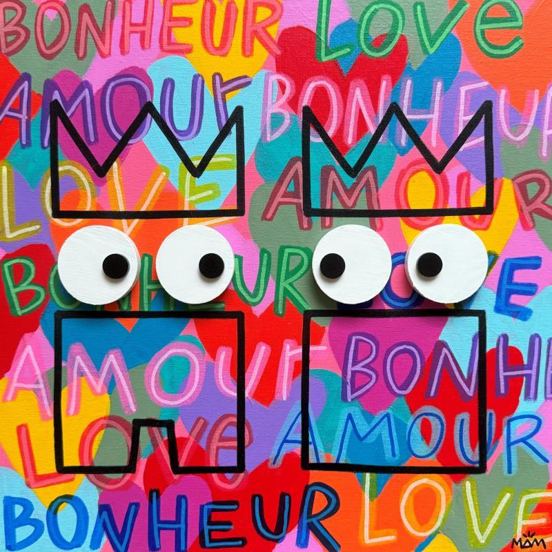 Peinture BONHEUR par Mam | Tableau Pop-art Acrylique Icones Pop, Portraits, Scènes de vie